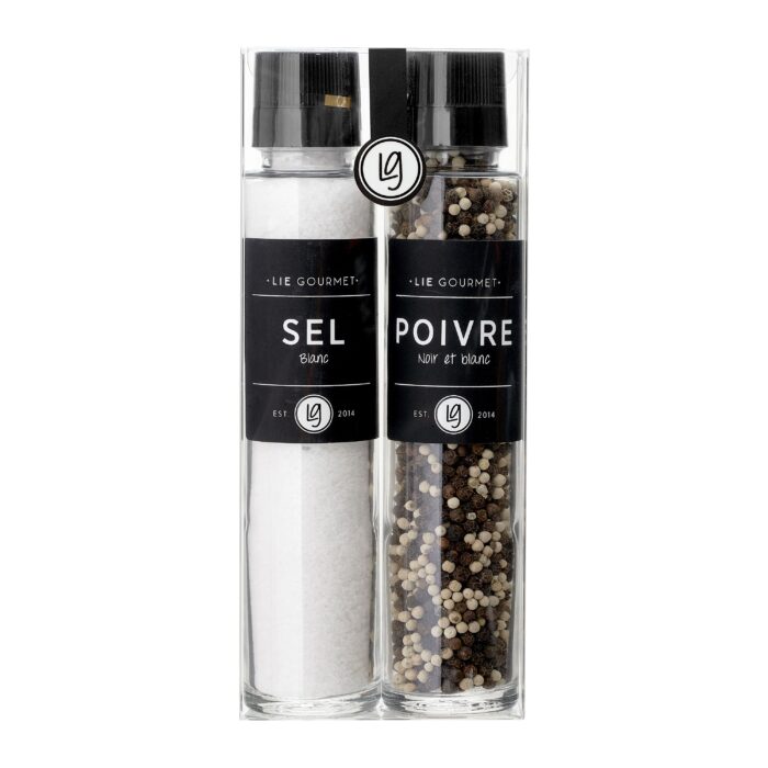 LIE GOURMET, SALT GRINDER AND PEPPER BLEND.  gift box